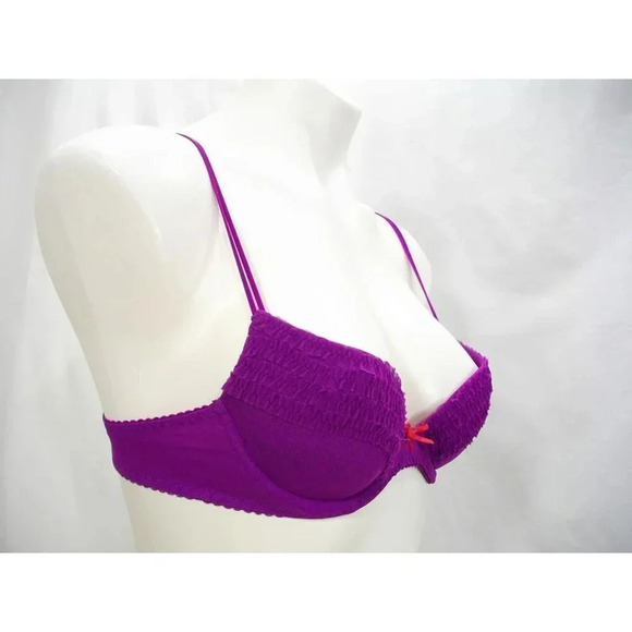 Cosabella Amore 254-6085 Ruffled Trim Push Up Underwire 32B Purple  Excellent Pr - Picture 2 of 4